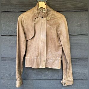 Mike and Chris brown leather jacket